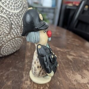 Charming Black and Gold Clown Figurine